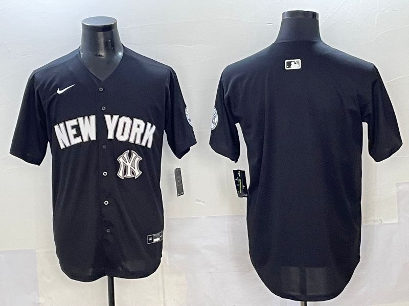 Men 2025 New York Yankees Blank Black Nike MLB Jersey style 007->new york yankees->MLB Jersey